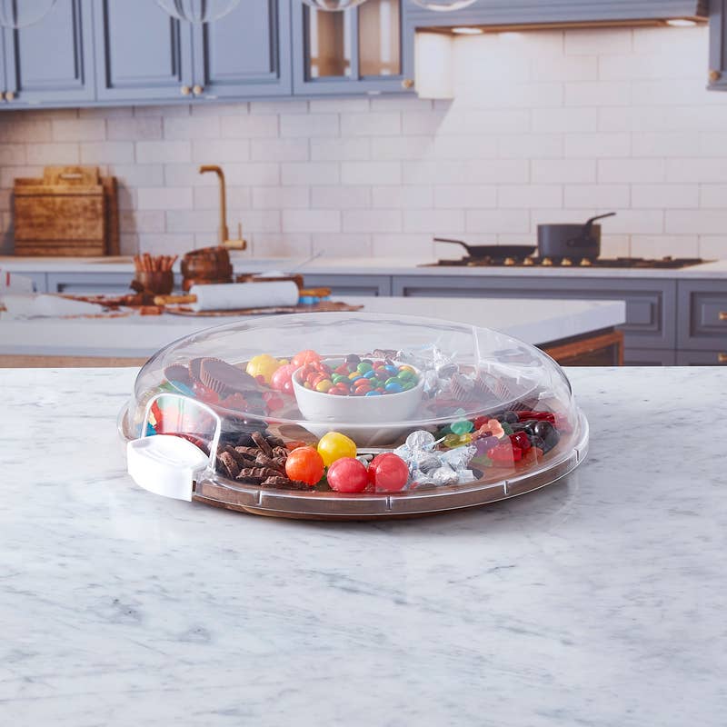 Make & Take 14" Round Acacia Board with Lid