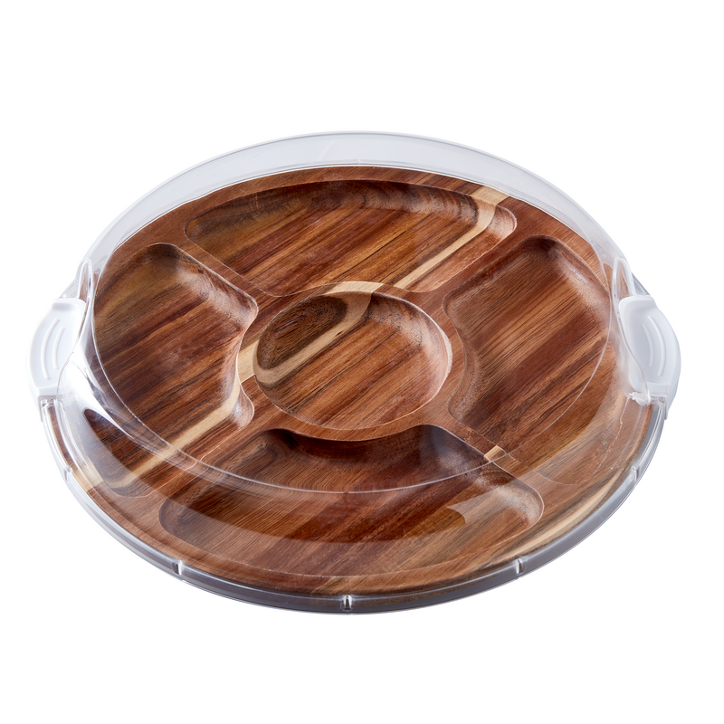 Make & Take 14" Round Acacia Board with Lid